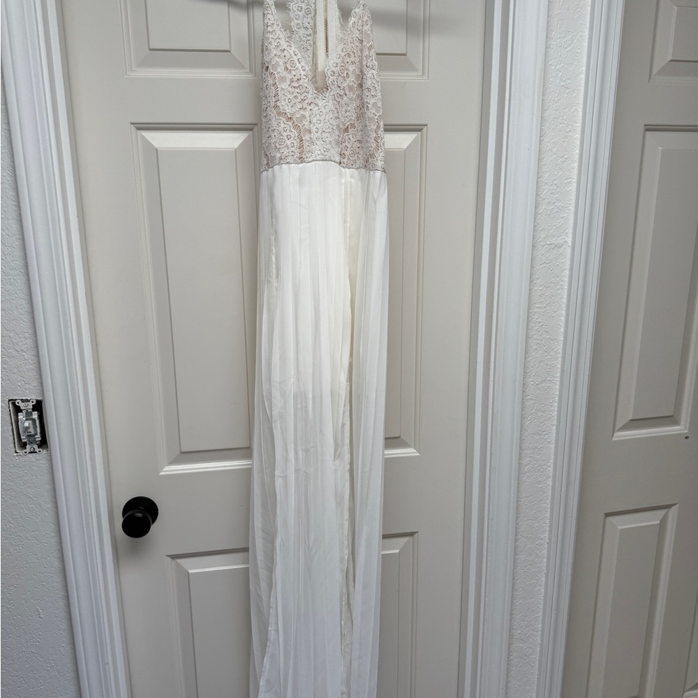 Elegant White Lace Gown